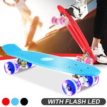 Tabla de Skate de 22 pulgadas con luz intermitente, Mini monopatín de plástico, Longboard de cuatro ruedas, para deportes al aire libre y de calle para niña y niño