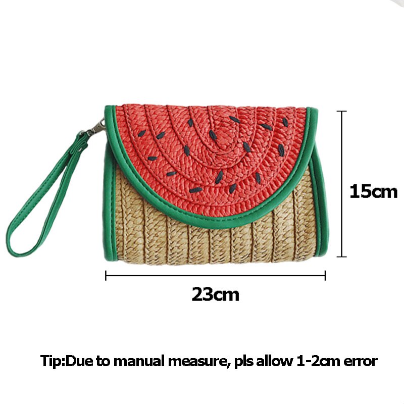 Mulheres Saco De Embreagem Palha Melancia Milho Rattan Handmade Envelope Ferrolho Saco Do Mensageiro do Sexo Feminino de Verão de Malha Trançado Tote SS3020