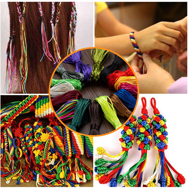 20 Meter Gevlochten Macrame Touw Zijde Macrame Koord Touw Draad Draad Nylon Koord Diy Voor Maken Chinese Knoop Armbanden Rat staart Koord
