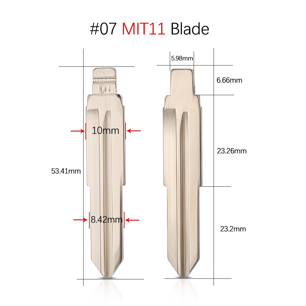 10 pezzi # 07 15 16 23 62 auto KD900 Flip Chiave lama MIT8 MIT11 per Mitsubishi Outlander Grandis lanciere-EX ASX Pajero non tagliato Chiave lama: nero