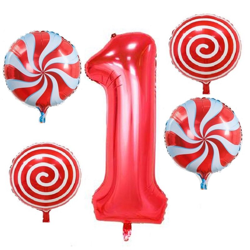 5 stuks babyshower 1st folie ballonnen met cijfers 18 inch ronde heliumballon verjaardagsfeestdecoratie opblaasbare wereldbol diy jubileum
