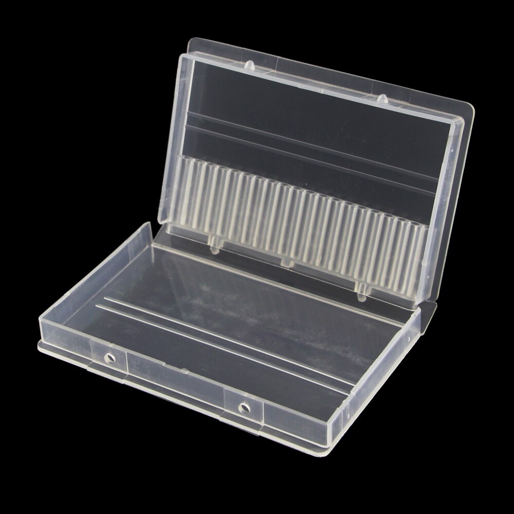 Dwlol 1Pc Transparant Acryl Nail Boor Doos 20 Gaten Plastic Display Stand Container Voor 3/32 "Bits Boor tentoonstelling: Default Title