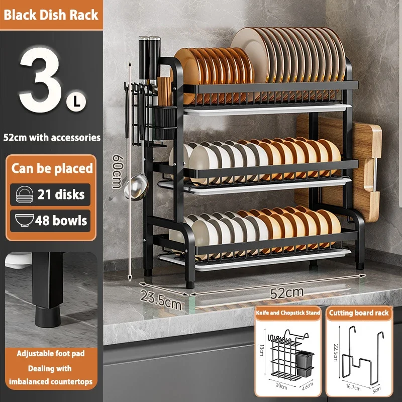 Küche Gericht Gestell Multifunktionale Lagerung Ablauf Gestelle Tragbare Geschirr Organizer Multi Schicht Haushalt Schreibtisch Lagerung Regal: dunkel khaki