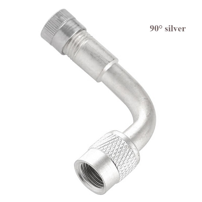 Luftventil Dekkventil Ventilspindel Forlenger Adapter 45/90/135 Graders Vinkel Messing/Kobber: 90 graders sølv