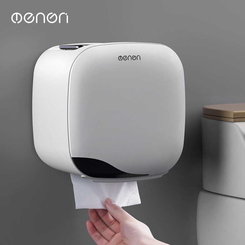 Toilet Paper Holder Waterproof Wall Mount Shelf Tissue Box Toilet Paper Tray Roll Paper Tube Bathroom Storage Box Organizer