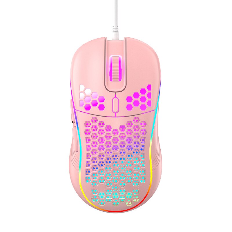 2022 Gaming Mouse USB Wired Mice RGB Backlight 6 Keys Mouse For PC Gaming Mouse Laptop Computer Game Mouse Hollow Mice&amp;Keyboards: pink