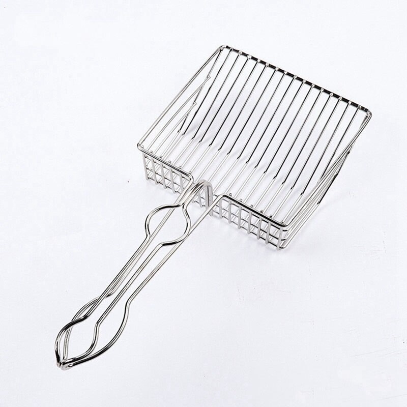 Pala para gatos de Metal y plástico recogedor de caca para pala para arena Herramientas de limpieza: Silver(Metal)