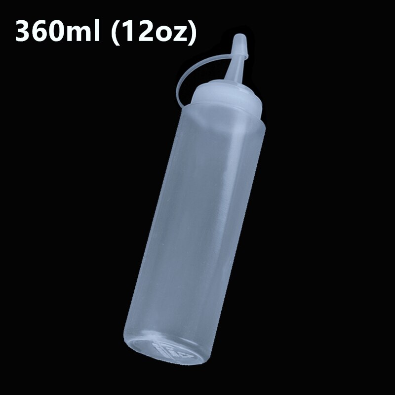 5/7/8/12Oz Saus Azijn Olie Ketchup Jus Cruet Keuken Accessoires Juskom Plastic Kruiderij dispenser Squeeze Fles: 360ml-white