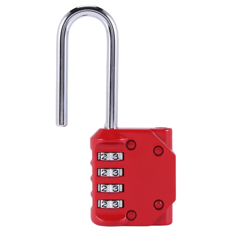 2 Pack Code Padlocks, 4 Digit Long Shackle Resettable Pad Lock for Outdoor Gate, Shed, Fence, Hasp Storage, Gym Locker