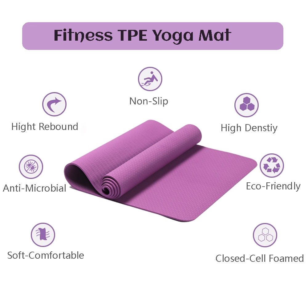 183*61*0,6 cm estera de Yoga TPE alfombra elástica antideslizante esteras de Pilates gimnásticas para el deporte al aire libre ejercicio Fitness gimnasio almohadilla insípida