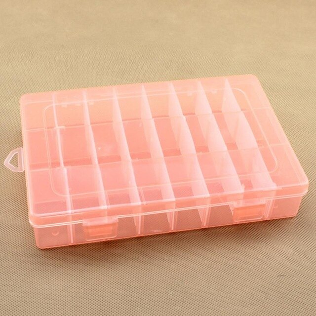 OLOEY Home Portable 24 Compartment Storage Box Practical Adjustable Plastic Case for Bead Rings Jewelry Display Organizer: 3