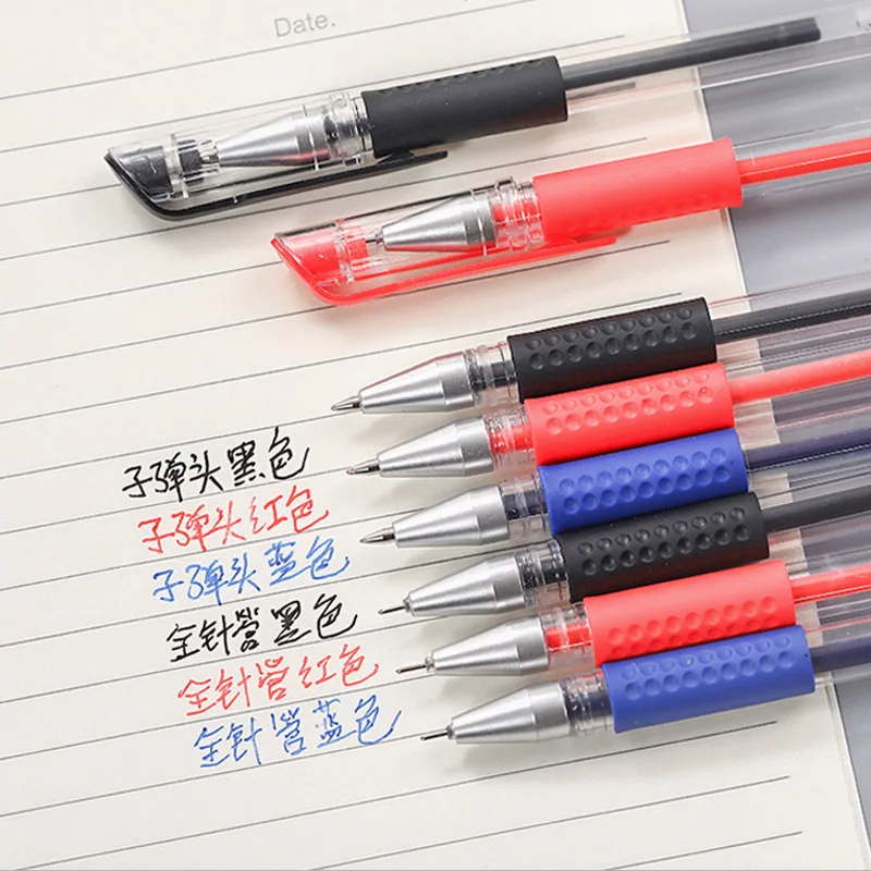 6-25Pc 0.5mm Gel Pen Set Neutral Pen Black/Blue/Red Color Replacable Refill Smooth Writing School Stationery Supplies