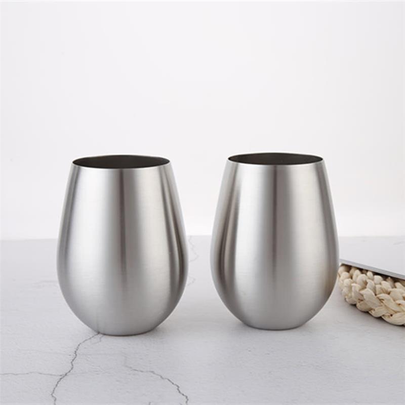 Wine Glass 18oz Stemless Stainless Steel Cocktail Champagne Cup for Home Camping Picnics