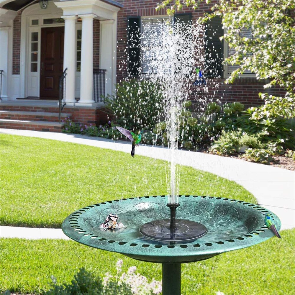 Solar Powered Fountain Pump Bird Bath Water pump For Garden Patio Decoration 1.5W Free Standing