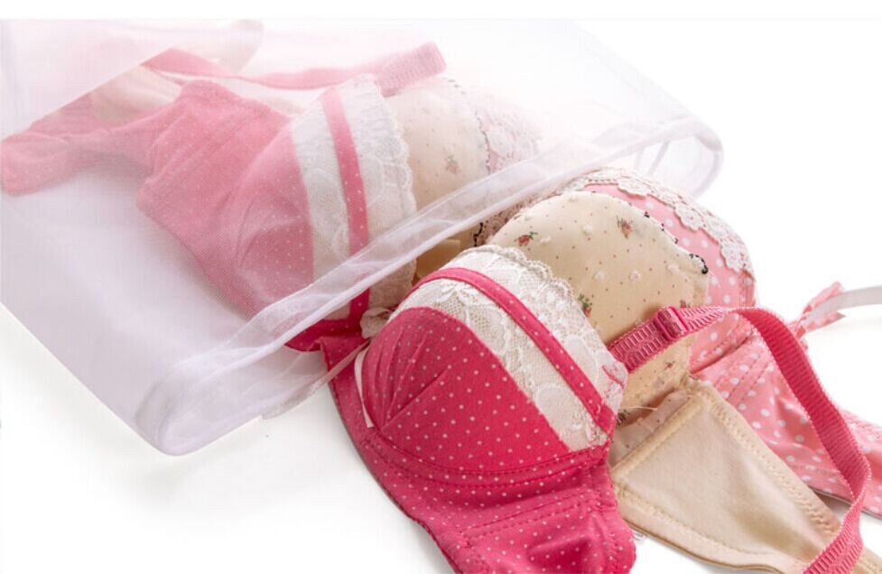 Bolsa grande con cordón para sujetar ropa interior, bolsa de lavandería para el hogar, máquina lavadora para limpieza, malla, Color blanco, 22 @ s-xl