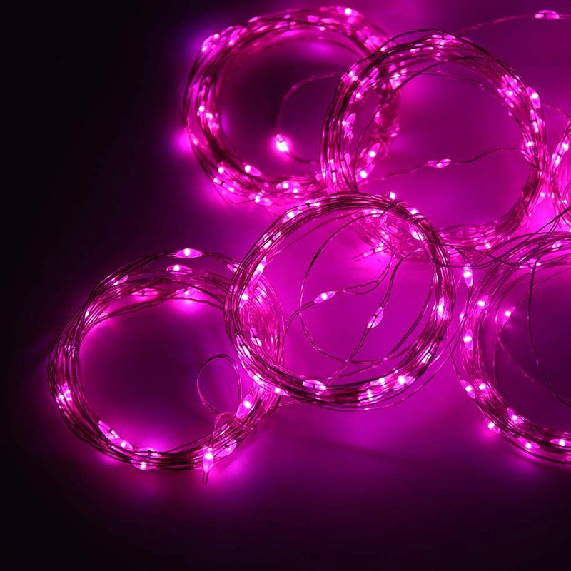 Festoon curtain garland for window with remote control Led fairy lights girls room bedroom Christmas year's eve decorations: Pink
