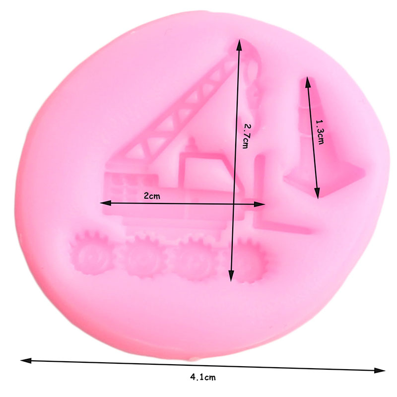 Bulldozer de silicona, moldes de grúa, camión de construcción, herramientas de decoración de pasteles de Fondant de Chocolate, accesorios para hornear magdalenas de de bebé