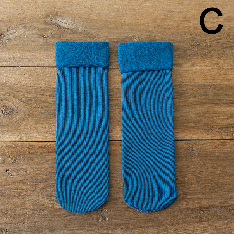 Calcetines térmicos gruesos de felpa para hombre y mujer, medias de terciopelo de Color sólido, para la nieve, para Otoño e Invierno: C