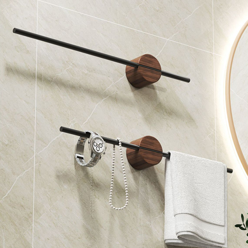 Toallero de madera de 40/50cm, colgador de toallas de baño, soporte para colgar en la pared, espacio de barra de toalla, estante de baño de aluminio, estante de almacenamiento de cocina