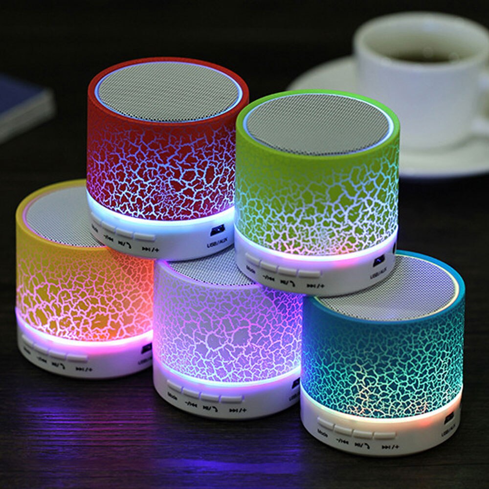 A9 Bluetooth Mini Speaker Wireless LED Light Speakers Support TF Subwoofer Loudspeaker with Hands Free Microphone Music Player