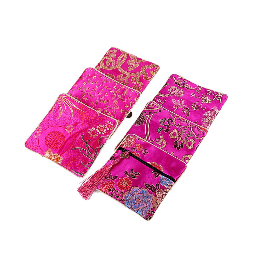 Classic Chinese Embroidery Jewelry Bag Storage Organizer Small Pouch Handmade Embroideries Earphone Bag: 5 one piece