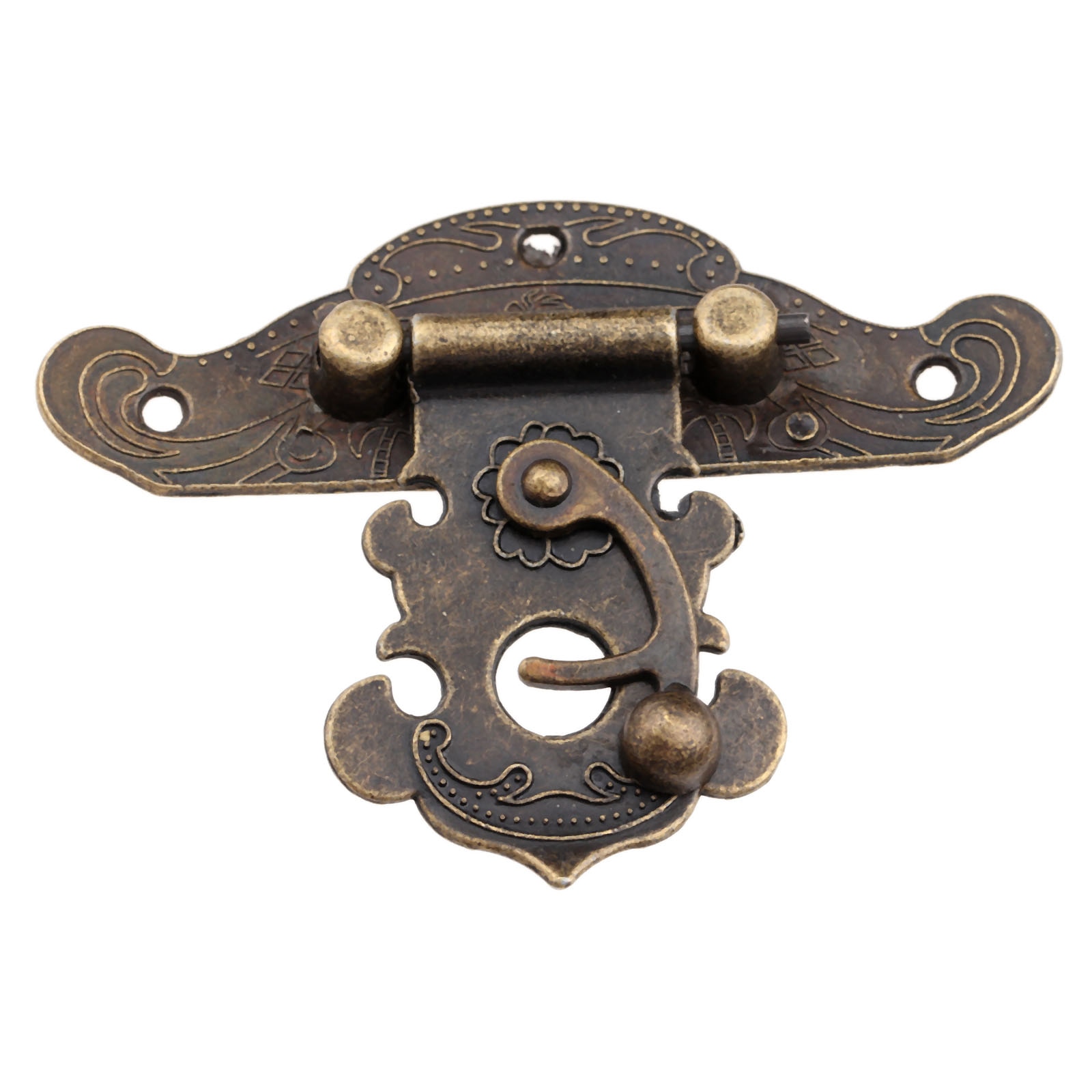 1PC Antike Bronze- Schrank Kasten verriegeln Haspe Möbel Hardware- Dekorative verriegeln Holz Schmuck Kasten Haspe Pad Brust sperren