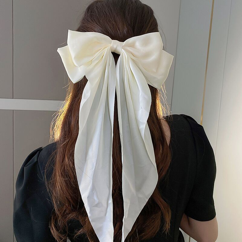 Pinza para el pelo con lazo de gasa para mujer, pasadores de horquilla con lazo grande para niña, Clip para cola de caballo de Color sólido, accesorios para el cabello,: Lavanda