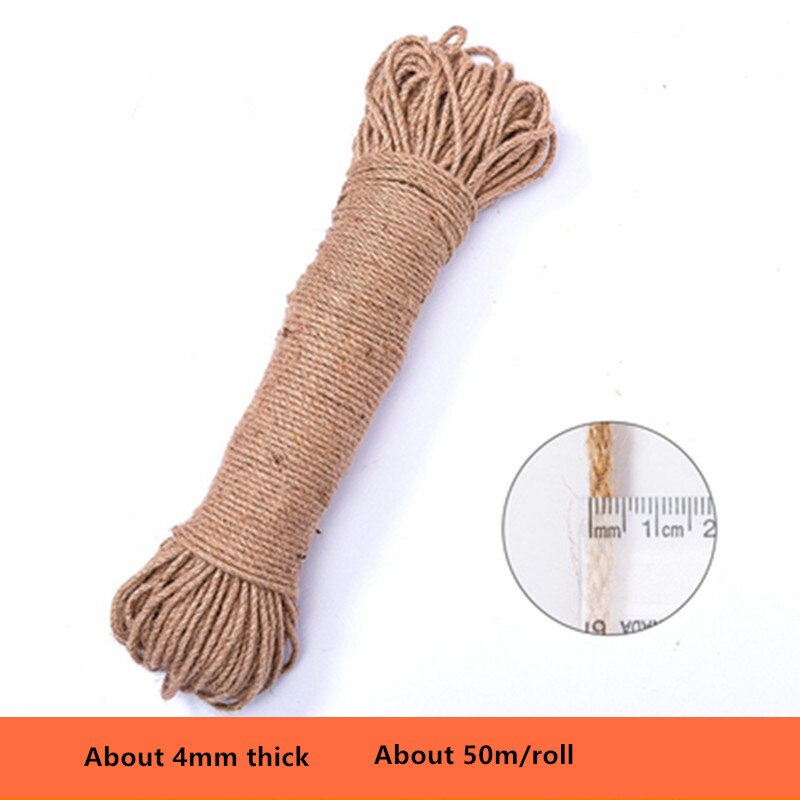 Jute Seil Schnur Seil handgefertigt Diy Farbe Material Seil Kindergarten Umwelt Dekoration Bündel retro Dicken Hanf Seil Leinen Rop: 4mmx50m