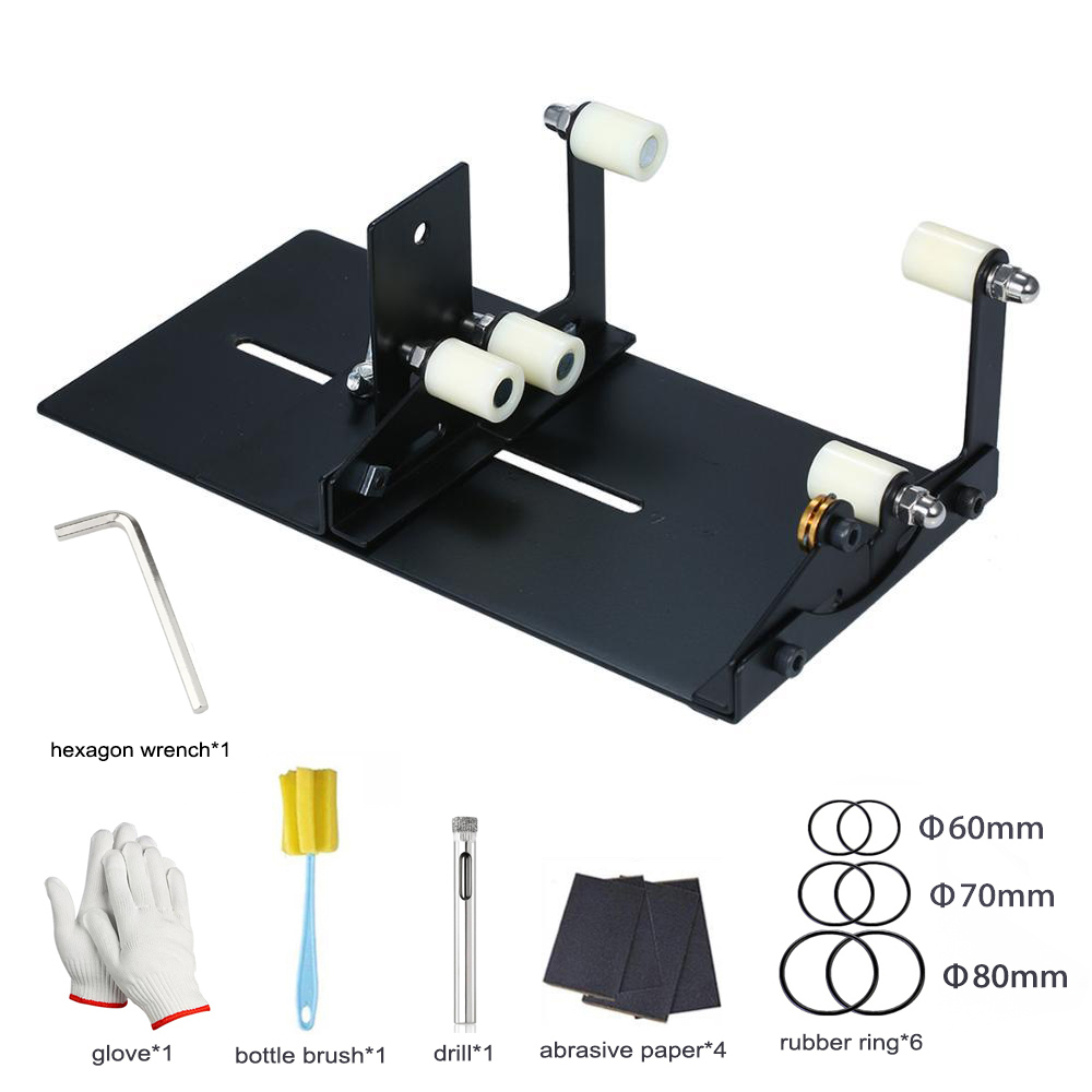 Glass Bottle Cutter Tool DIY Square Round Wine Beer Glass Sculpture Cutter Machine Beer Glass Cutting Bottle Holder: Red