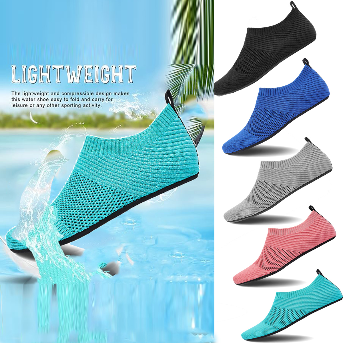 Womens Mens Water Shoes Barefoot Quick-Dry Aqua Socks for Beach Swim Surf Water Sport