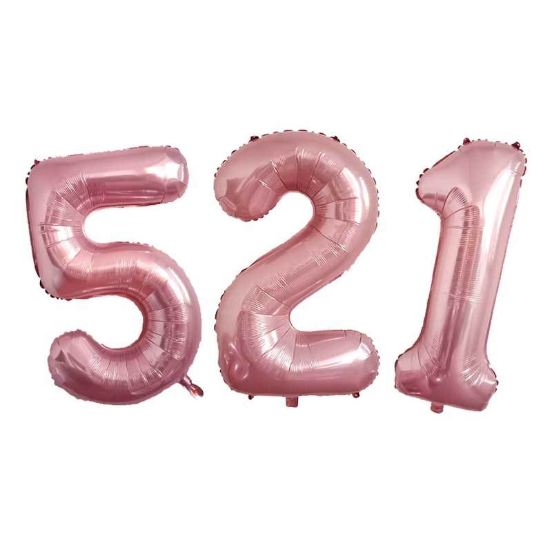 Aluminum film balloon 40 inch large pearl powder number birthday arrangement floating air ball wedding decoration number balloon