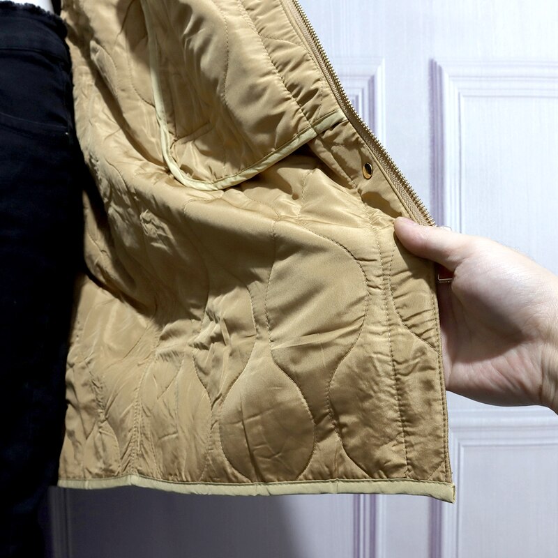 Parka con capucha de gran tamaño para mujer, abrigo largo Vintage de color caqui con cremallera, prendas de vestir, abrigos holgados informales para mujer