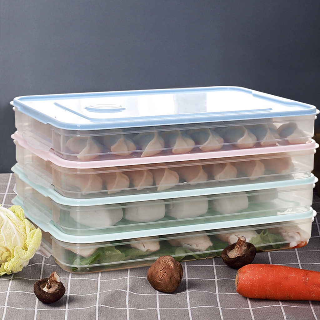 Single Layer Koelkast Voedsel Dumplings Luchtdicht Opbergdoos Container Plastic Huis Keuken Organizer Box Case Gereedschap