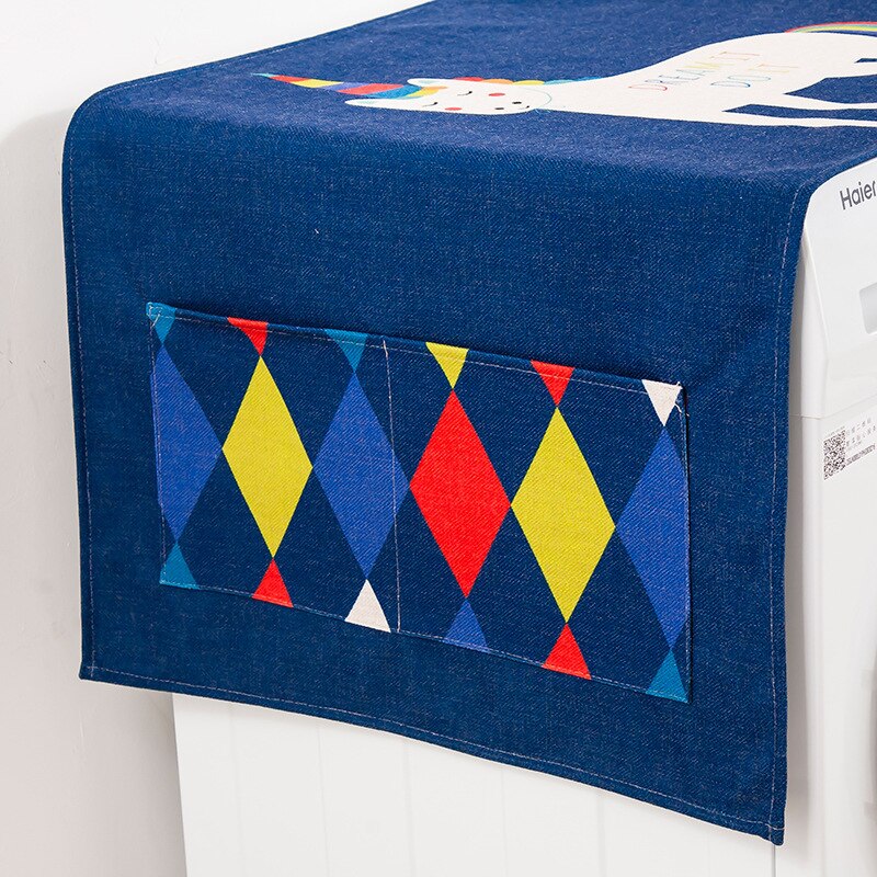 Cartoon full-automatic washing machine dust cover cotton fabric antifouling sunscreen single door refrigerator cover cloth