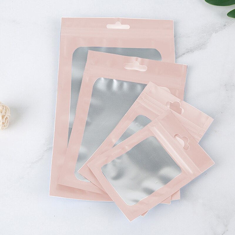 100 Stks/pak Matte Zip Lock Plastic Zak Aluminium Folie Hersluitbare Kleine Rits Water Hologram 13*25Cm Pouch Proof zakjes Voedsel