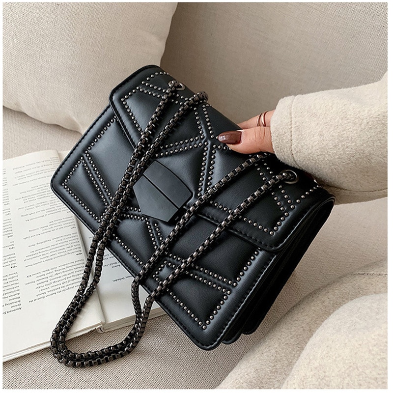 Diomo damestassen kleine schoudertas vierkante klinknagel casual crossbody tassen voor dames portemonnees en handtassen