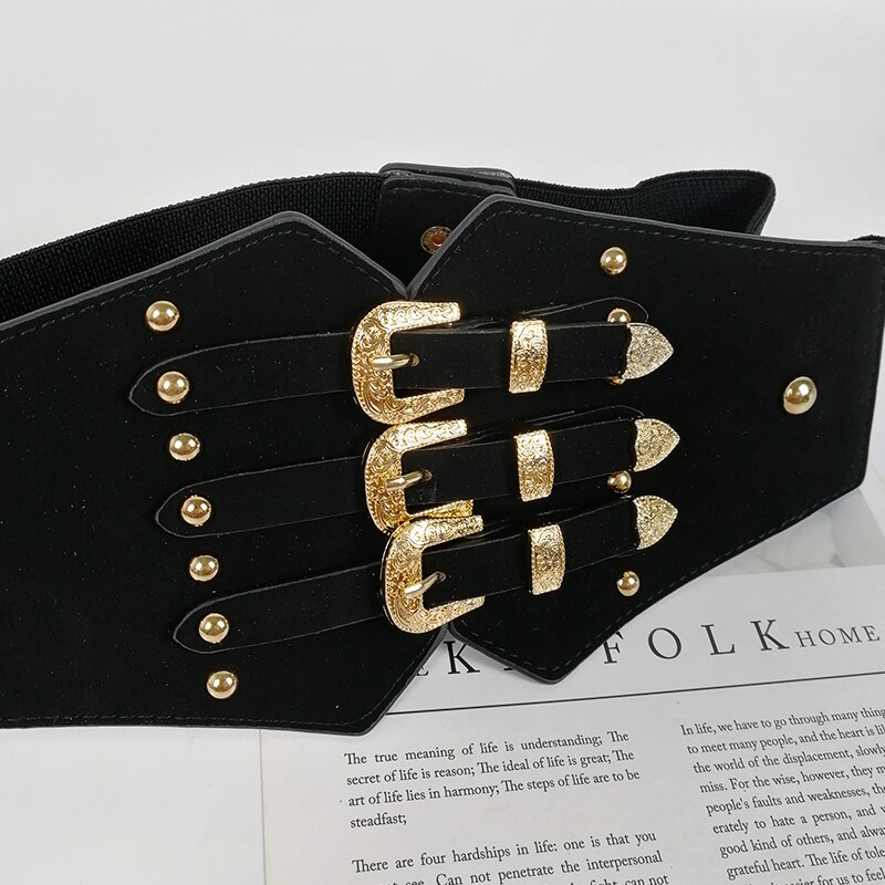 Cinturón elástico de corsé de talla grande cinturones anchos para mujer cintura elástica fajines cinturón grande vestido Vintage Ceinture Femme