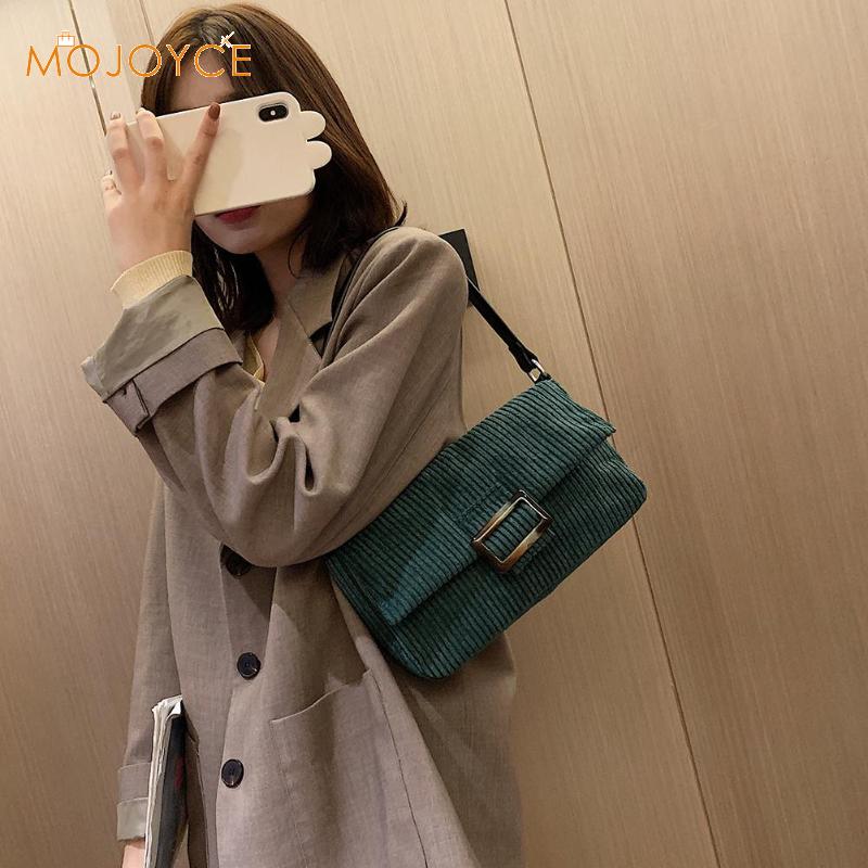 femmes velours côtelé Packs paquet avancé sacs à bandoulière couleur Pure fourre-tout Vintage voyage sac à main sac à main directe