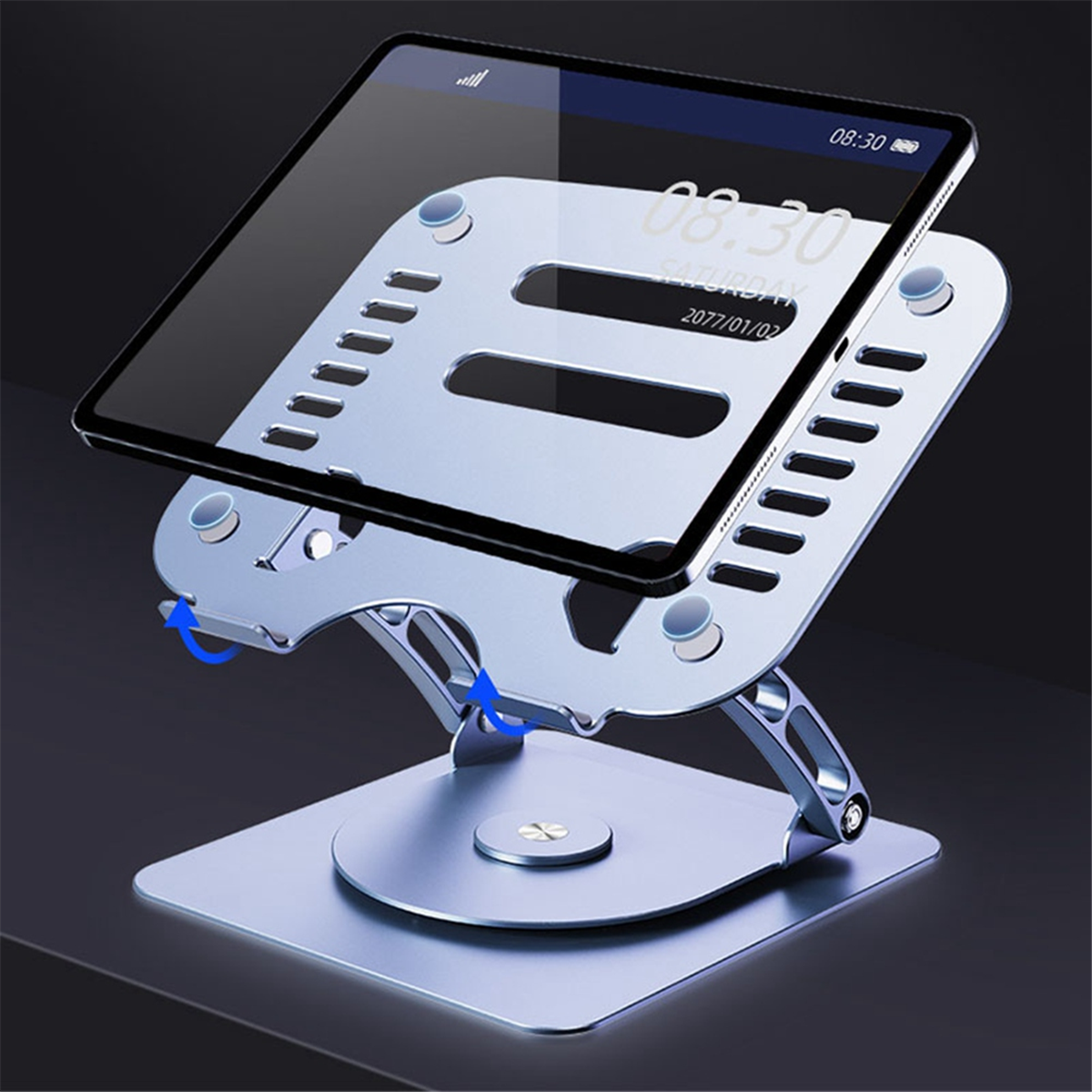 Laptopständer aus Aluminiumlegierung 360° ° Drehbarer Notebook-Halter, anhebbarer Ständer für PC, Laptop, Halterung, Tablet