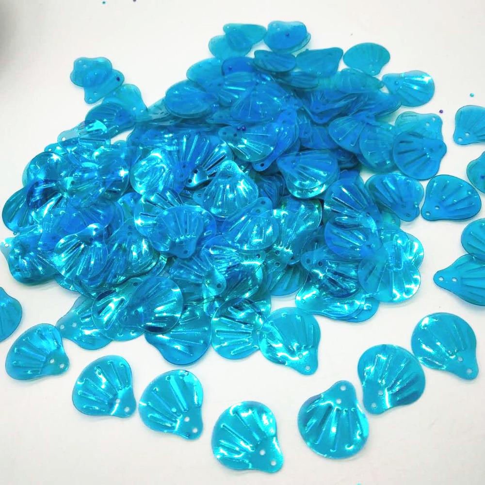 400 stuks 18mm grote schelp pailletten losse vlokken voor knutselen naaien diy patch accessoires transparant blauw ab