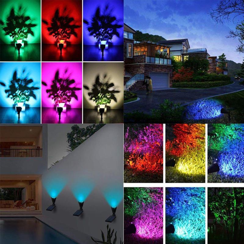 7 led solar gräsmatta lampa spotlight vattentät ljuskontroll infoga golv trädgårdsljus utomhus justerbar trädgård landskapslampa