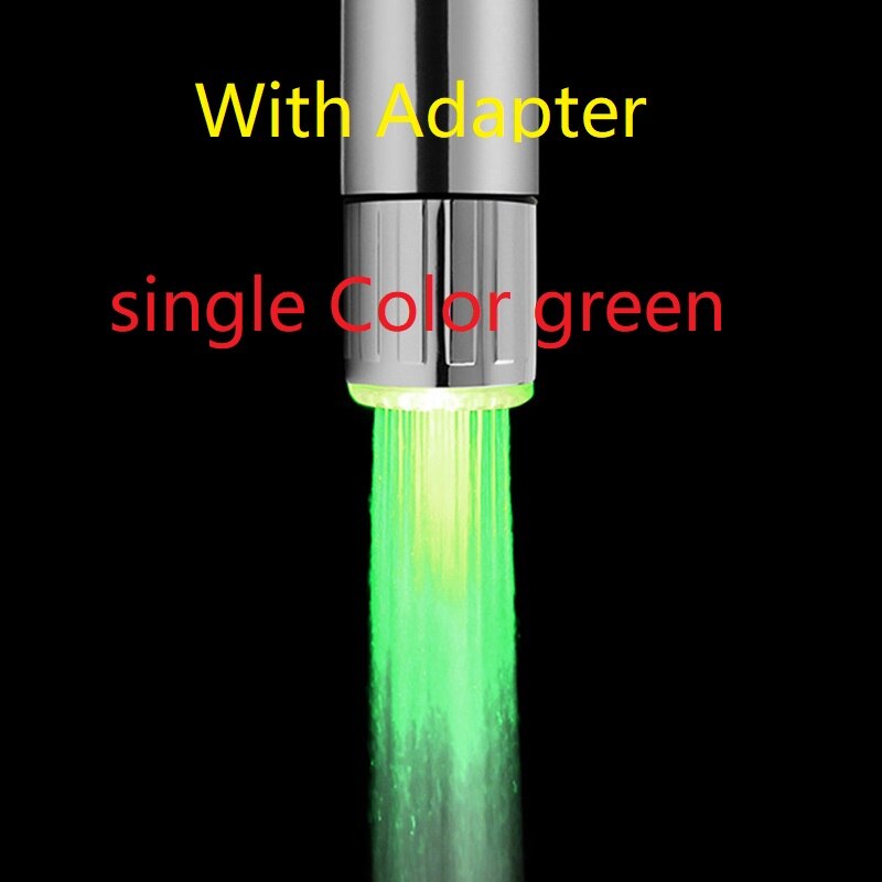 Bunte LED Wasserhahn Licht klopfen Düse Änderungen Farbe Je nach Wasser Temperatur Für Küche Schlecht Waschen Dusche: Single Farbe Grün