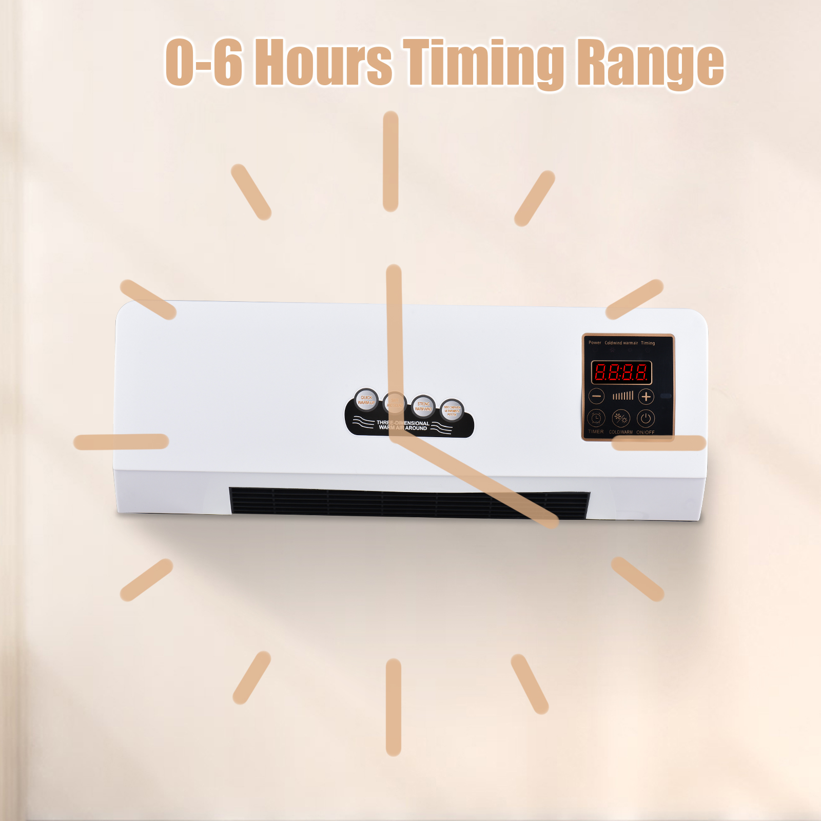 2-in-1 draagbare airconditioner, elektrische verwarming voor kamerverwarming, koelventilator met afstandsbediening en timingfunctie, eenvoudig A/C