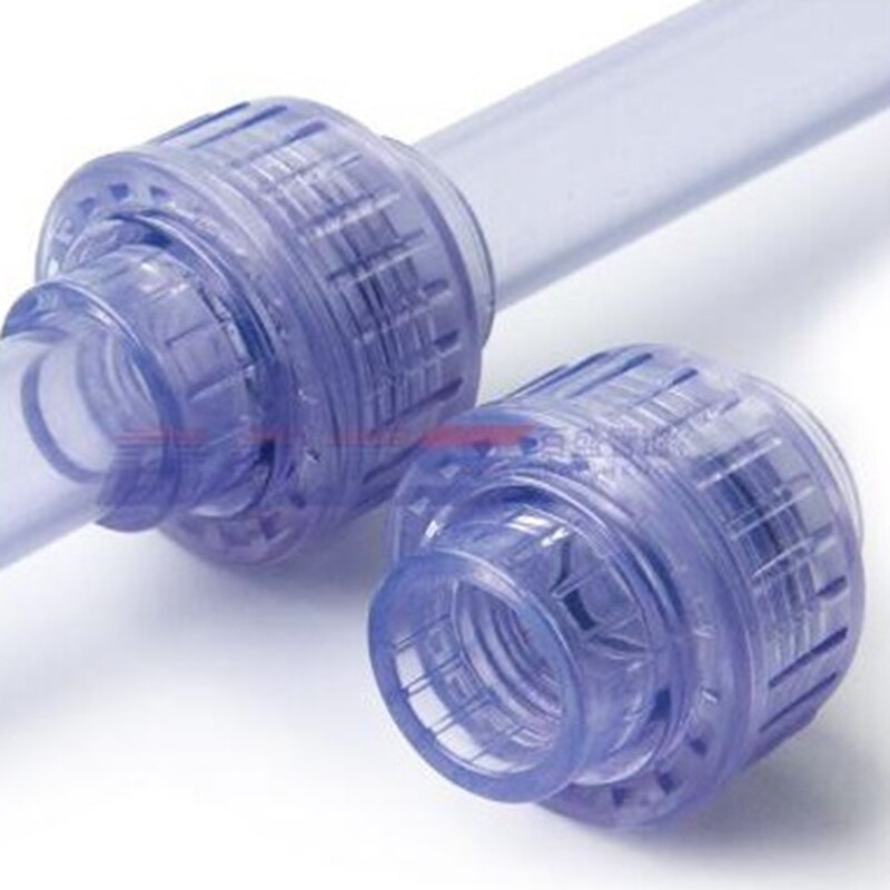1pc PVC Transparent Straight Union Connector Inner Dia 20-63mm Water Supply Pipe Fittings Garden Irrigation PVC Quick Connectors