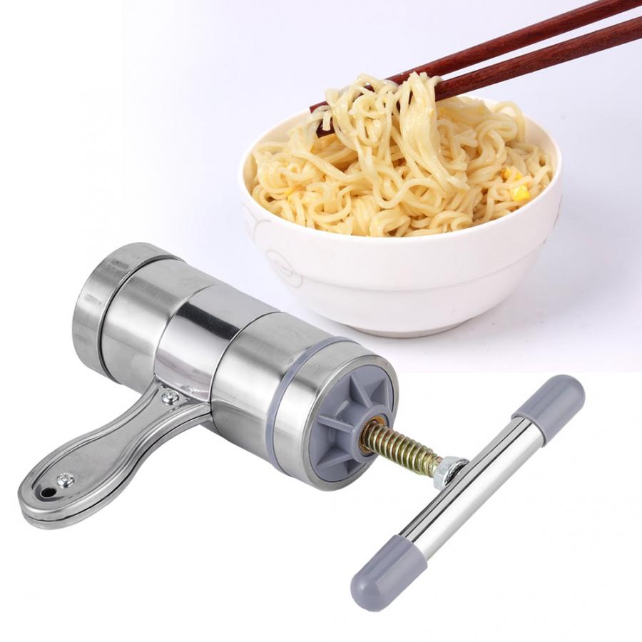 Stainless Steel Household Manual Noodles Maker DIY Noodle Pressing Making Machine with 2 Molds DIY Noodle Maker