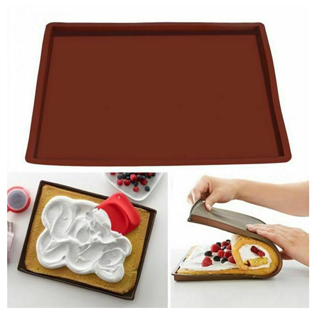 Cake Pad Siliconen Flexibele Non Stick Oven Dubbelzijdig Lekvrij Cookies Bakseldienblad Tool Keuken Multifunctionele Zwitserse Roll Mat