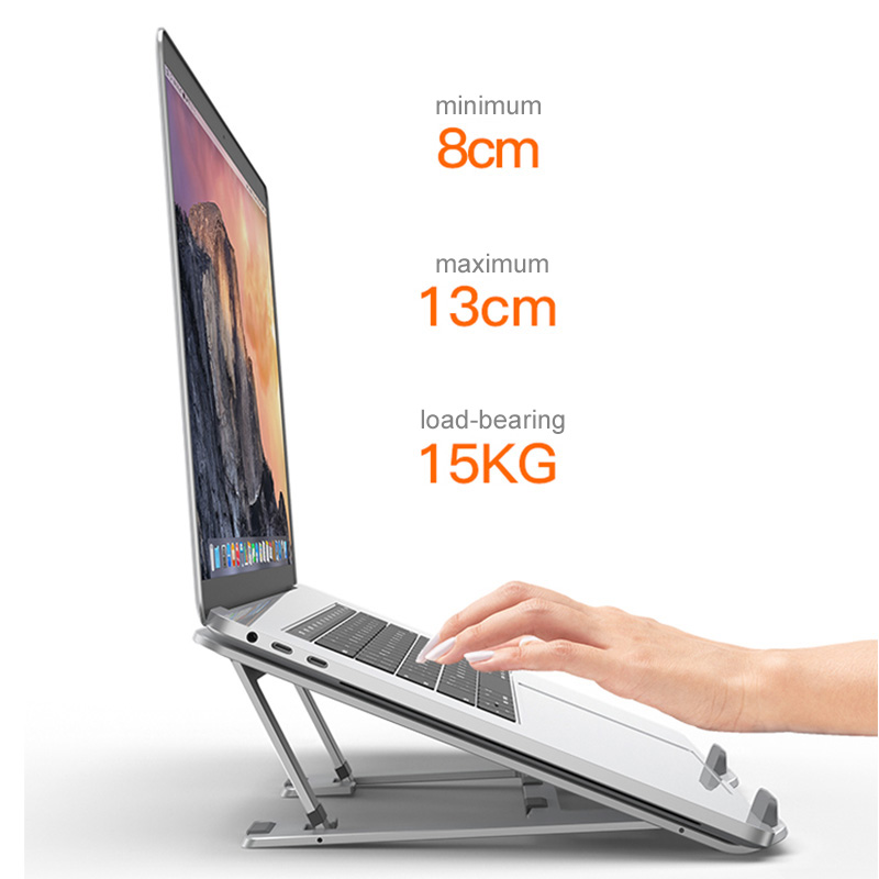 Notebookständer aus aluminiumlegierung, tragbarer magnetischer, faltbarer laptopständerhalter für macbook pro, verstellbare computer-kühlhalterung
