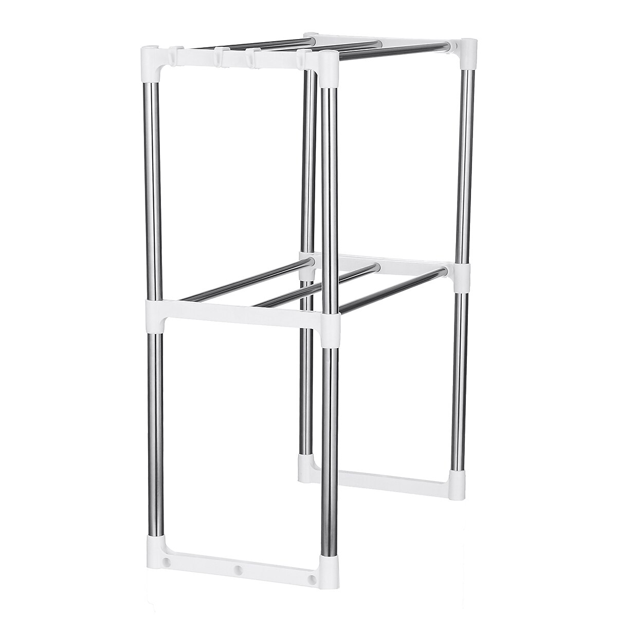 Stainless Steel Adjustable Multifunctional Microwave Oven Shelf Rack Standing Type Double Kitchen Storage Holders