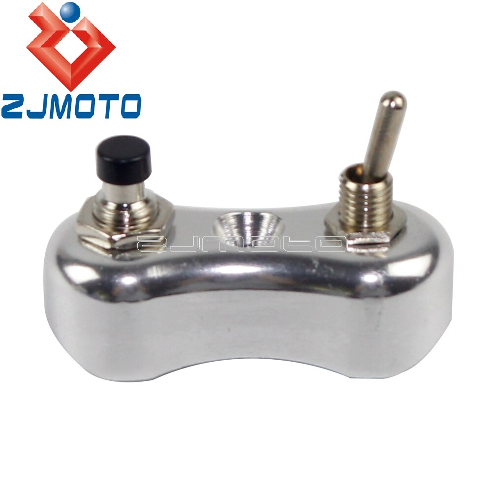 Old School Motorcycle Low Profile Switch Block Button For Harley Cafe Racer Bobber w/ 1" 7/8" Handlebar Retro Switch Black: Polish
