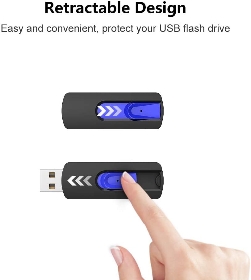 TOPESEL 5 PCS-Stick USB 2,0 Memory Stick Usb-Stick Versenkbare Jump Drive Bunte Zip Sticks (Rot, blau, Grün, Gelb, Schwarz)